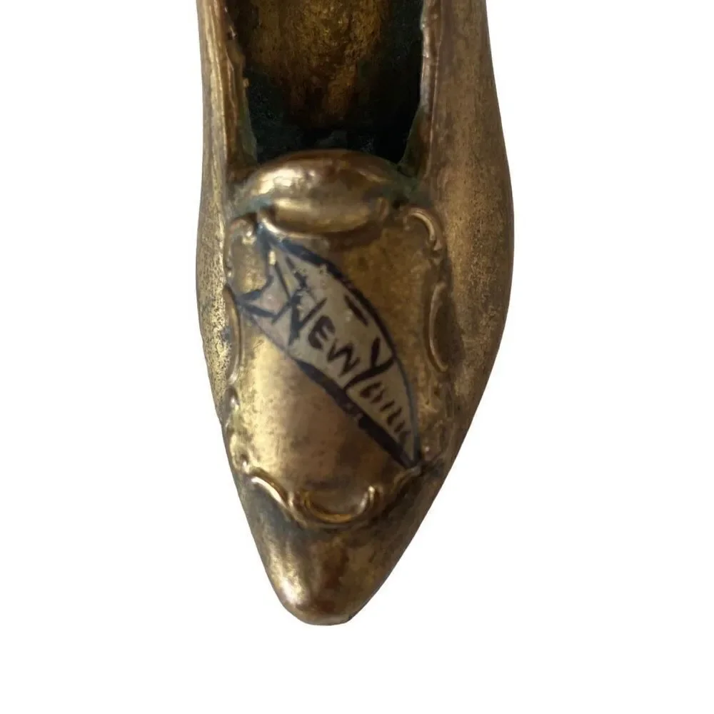 Heavy New York labeled pin cushion brass shoe - 3.75